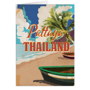 Pattaya Thailand Vintage Travel Poster
