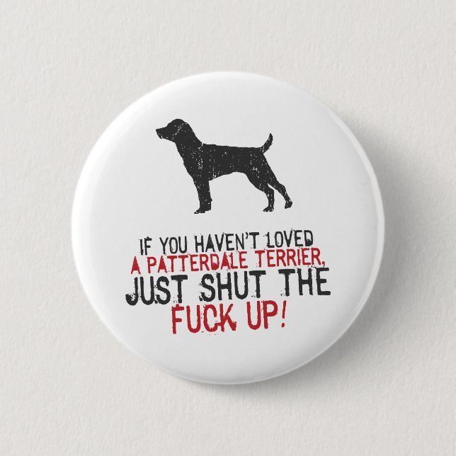 Patterdale Terrier 2 Inch Round Button (Front)