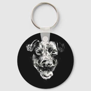 Patterdale Terrier - Dog Face Keychain