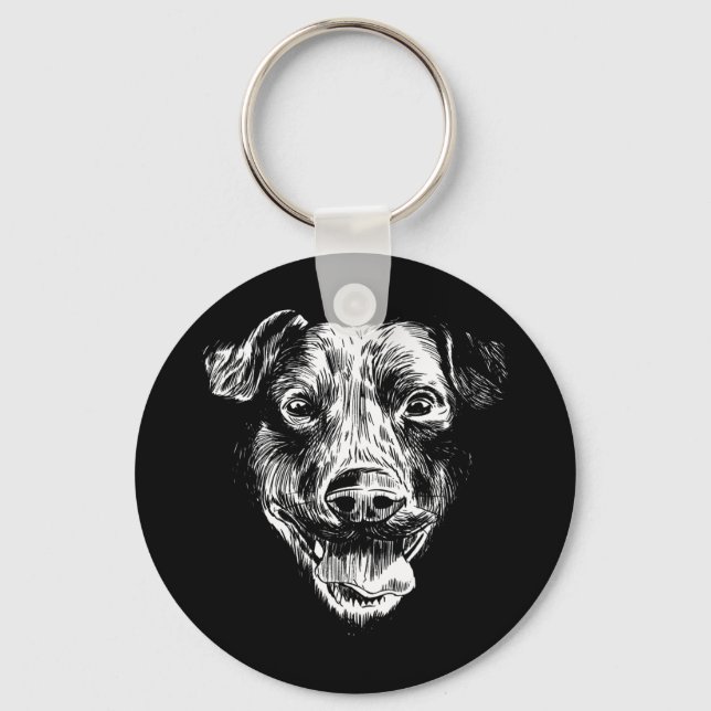 Patterdale Terrier - Dog Face Keychain (Front)