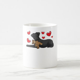 Patterdale Terrier Dog With Stuffed Animal Coffee Mug