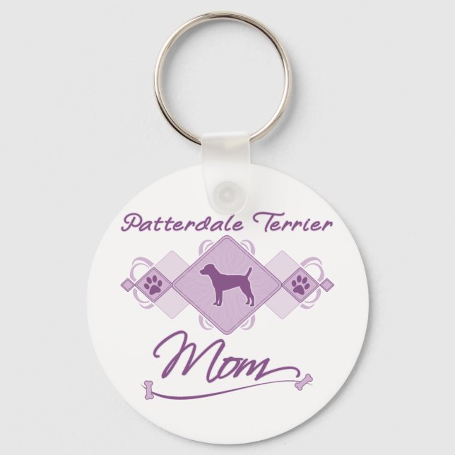 Patterdale Terrier Mom Keychain (Front)
