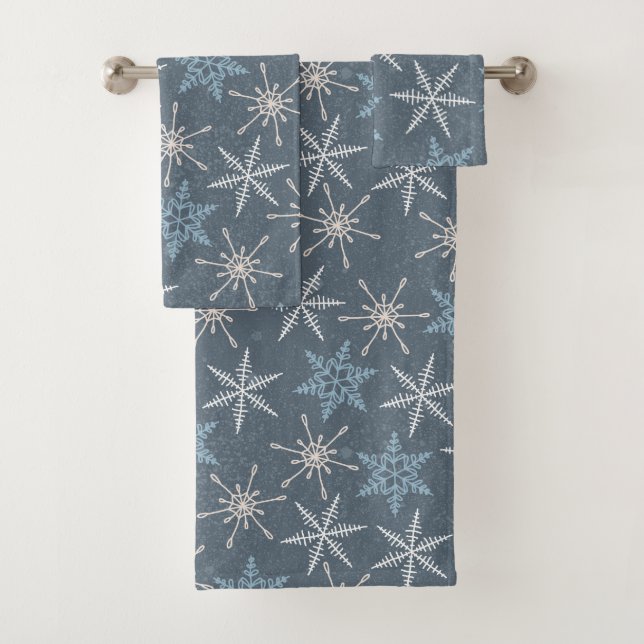 Patteries bleues de snowflakes d'hiver (En situation)
