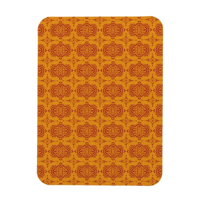 pattern77 DECORATIVE ORANGE ORANGE-RED PATTERN SCR Magnet (Vertical)