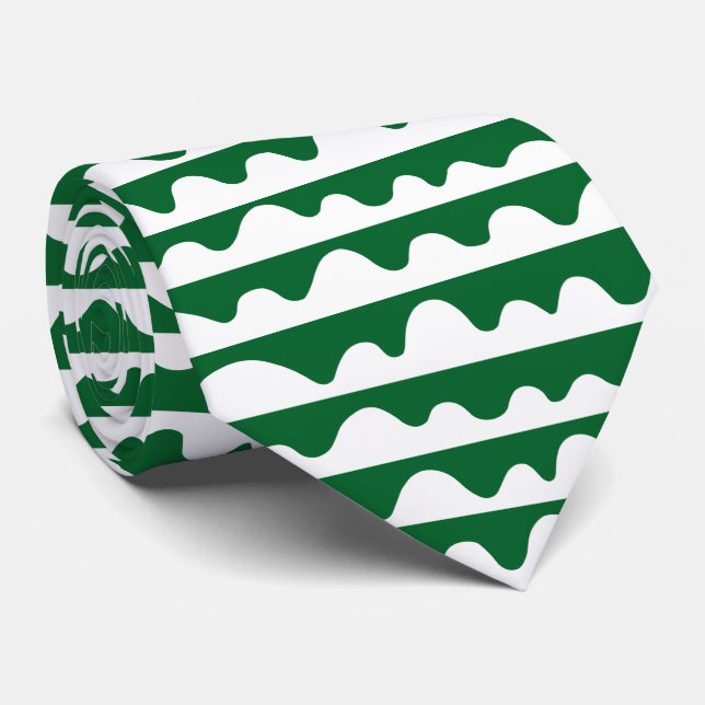 Pattern 020815 - White on Dark Green 036128 Tie (Rolled)