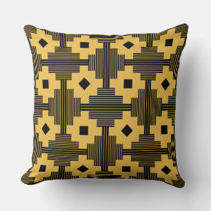 Pattern 061214 - Black with Amber efc050 Throw Pillow