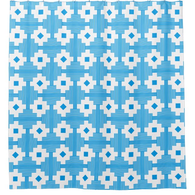 Pattern 061214 - White with Blue 009dea (Front)