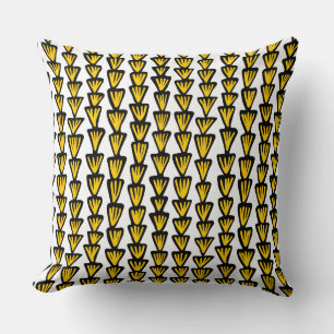 Pattern 070515 - Black and Amber on White Throw Pillow