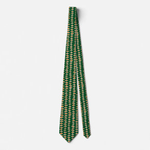 Pattern 080515- White and Orange on Dk Green Tie