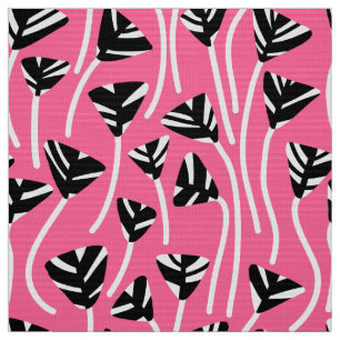 Pattern 210121 - Black, White and Deep Pink Fabric
