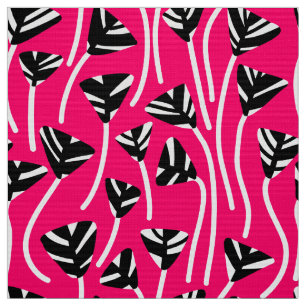 Pattern 210121 - Black, White and Neon Red Fabric