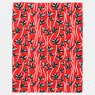 Pattern 210121 - Black, White and Red Fleece Blanket