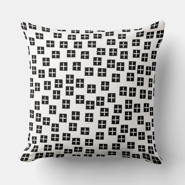 Pattern 270715 - Black and White Throw Pillow (Front)