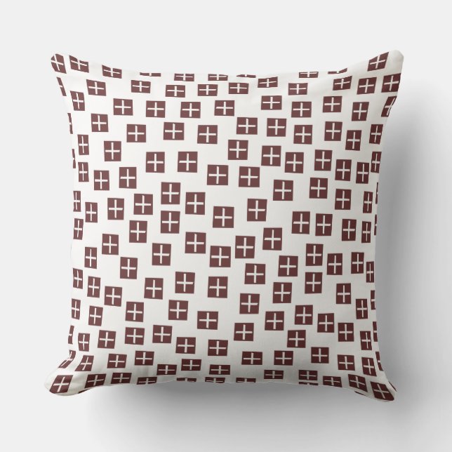 Pattern 270715 - Dark Brown and White Throw Pillow (Front)