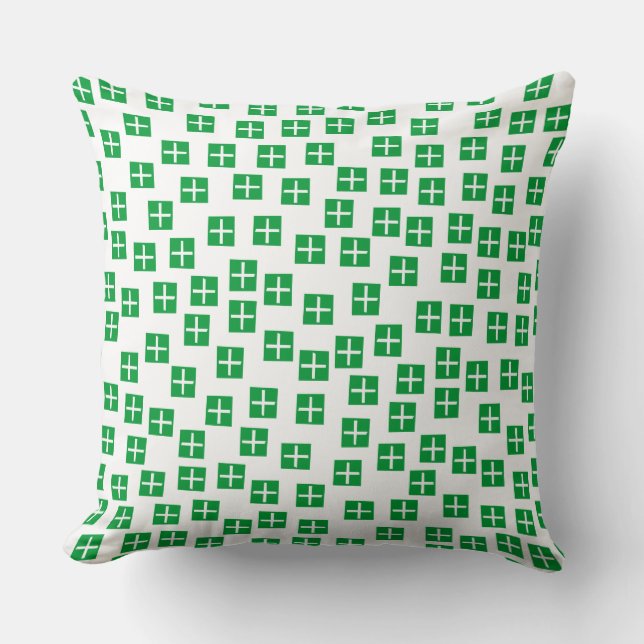 Pattern 270715 - Grass Green and White Throw Pillow (Front)