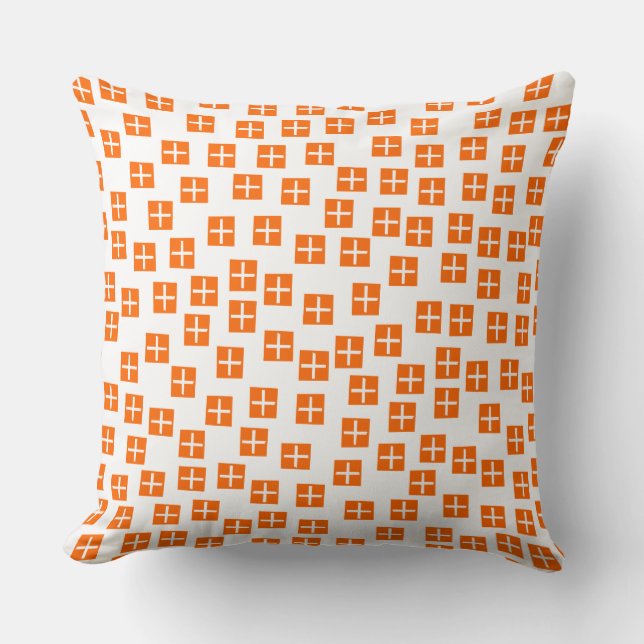 Pattern 270715 - Orange and White Throw Pillow (Front)