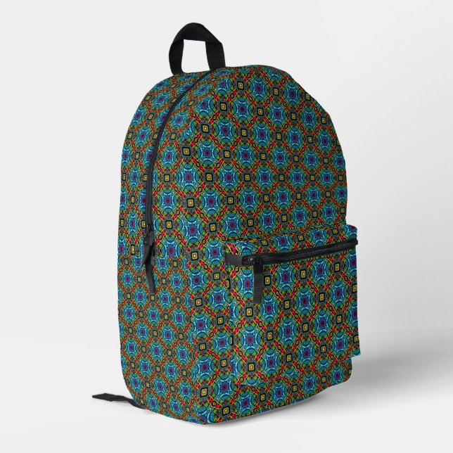 Pattern 345 printed backpack (Back Corner Left)