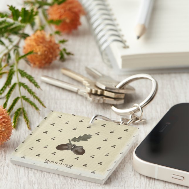 pattern_3_acorn_1 acrylic keychain (Front Right)