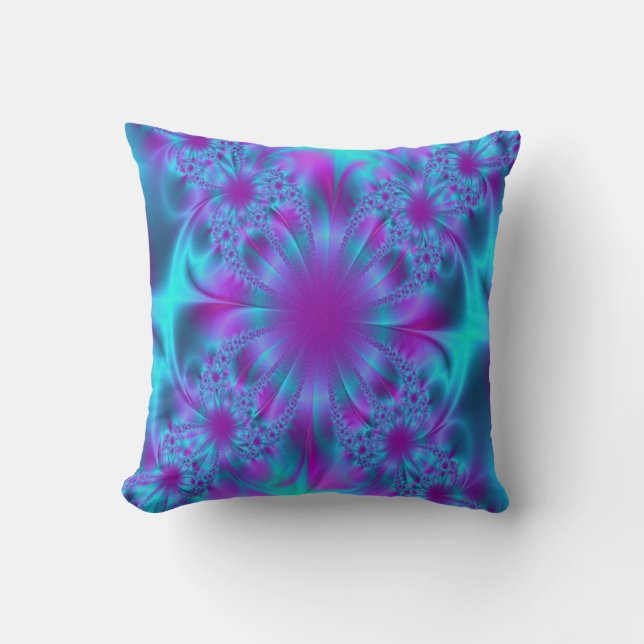 pattern #53-blue ribbon throw pillow (Front)
