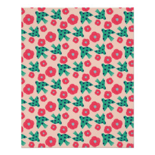 pattern_8_camellia and bird_2 glossy poster