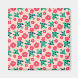 pattern_8_camellia and bird_2 magnet