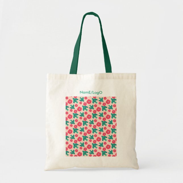 pattern_8_camellia and bird_2 tote bag (Front)