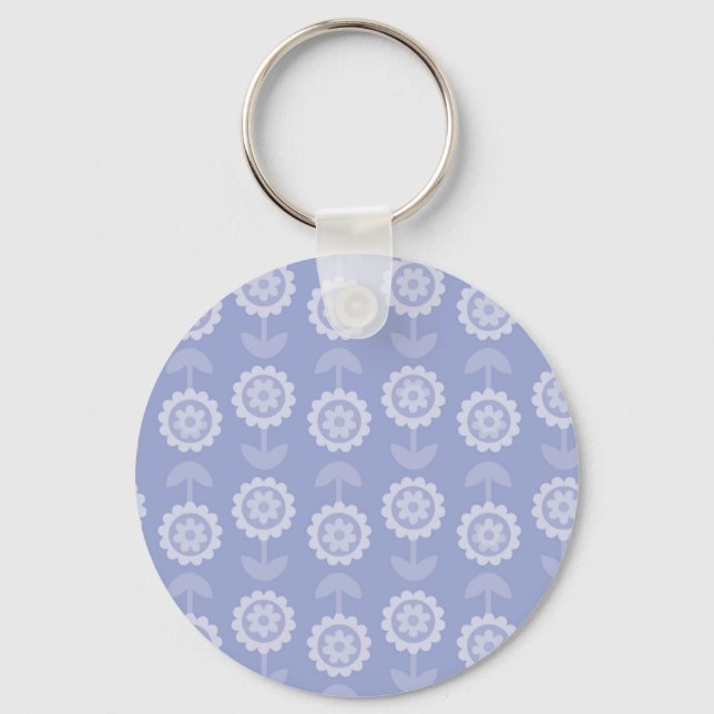 Pattern Abstract Art purple Floral Flowers Keychain (Front)