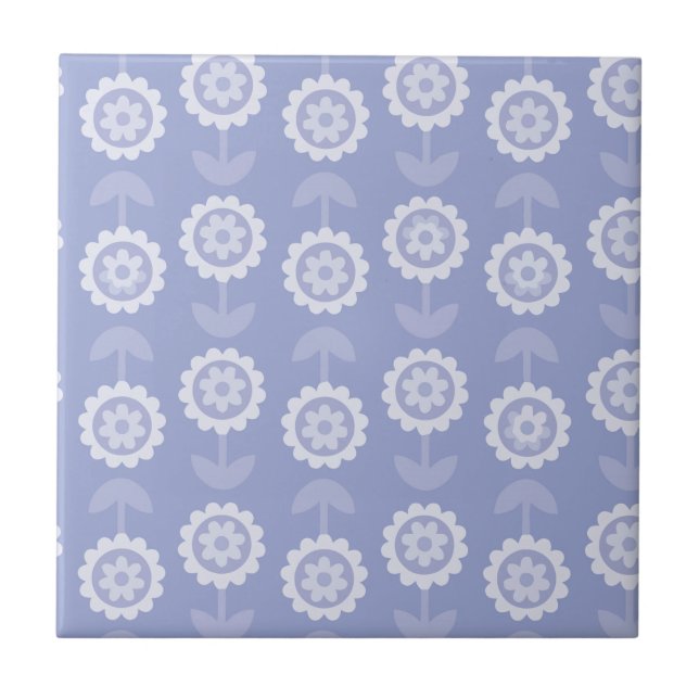 Pattern Abstract Art purple Floral Flowers Tile (Front)