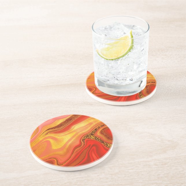 pattern abstract marbled coaster (Side)