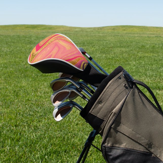 pattern abstract marbled golf head cover (In Situ)
