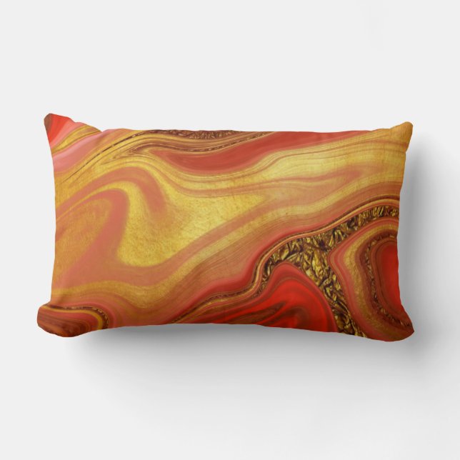pattern abstract marbled lumbar pillow (Front)