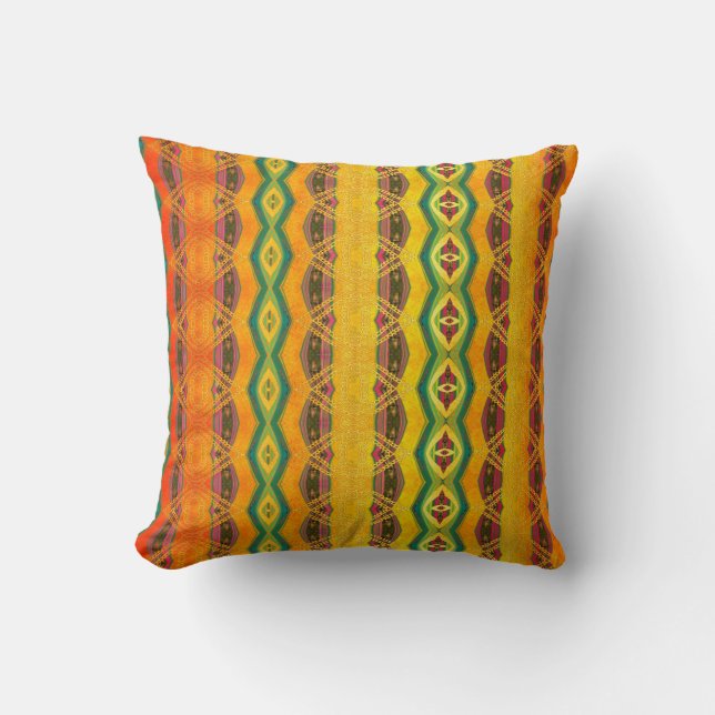 pattern abstract orange throw pillow (Front)
