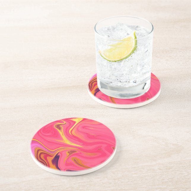 pattern abstract pink coaster (Side)