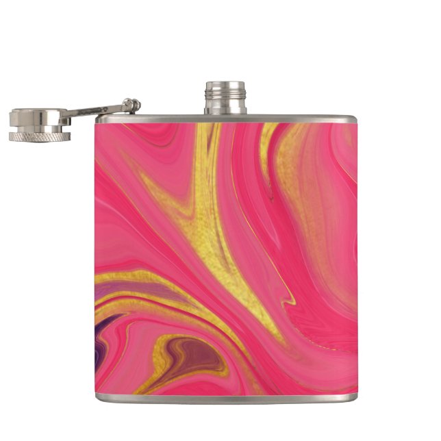 pattern abstract pink hip flask (Opened)