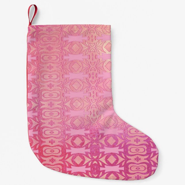 pattern abstract pink small christmas stocking (Front)