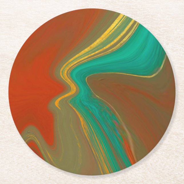pattern abstract round paper coaster (Front)