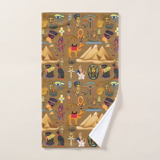 Pattern Ancient Egyptian Hieroglyphic Symbol  Hand Towel (Hand Towel)