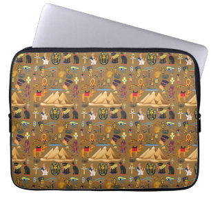 Pattern Ancient Egyptian Hieroglyphic Symbol Laptop Sleeve