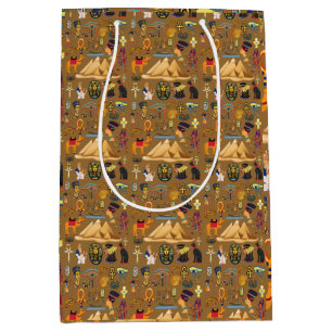 Pattern Ancient Egyptian Hieroglyphic Symbol  Medium Gift Bag