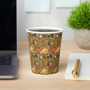 Pattern Ancient Egyptian Hieroglyphic Symbol Paper Cups