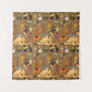 Pattern Ancient Egyptian Hieroglyphic Symbol  Tapestry