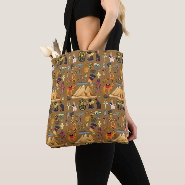 Pattern Ancient Egyptian Hieroglyphic Symbol  Tote Bag (Close Up)