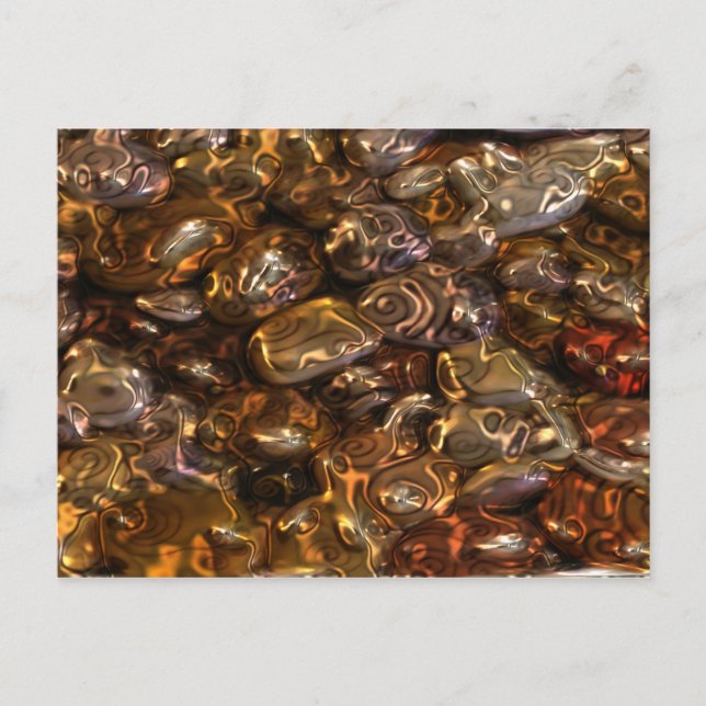 Pattern ART - Golden River Stones Postcard (Front)