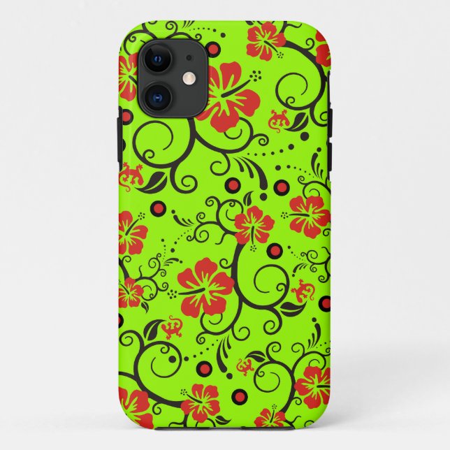Pattern Art - Hibiscus Gecko - make your own back Case-Mate iPhone Case (Back)