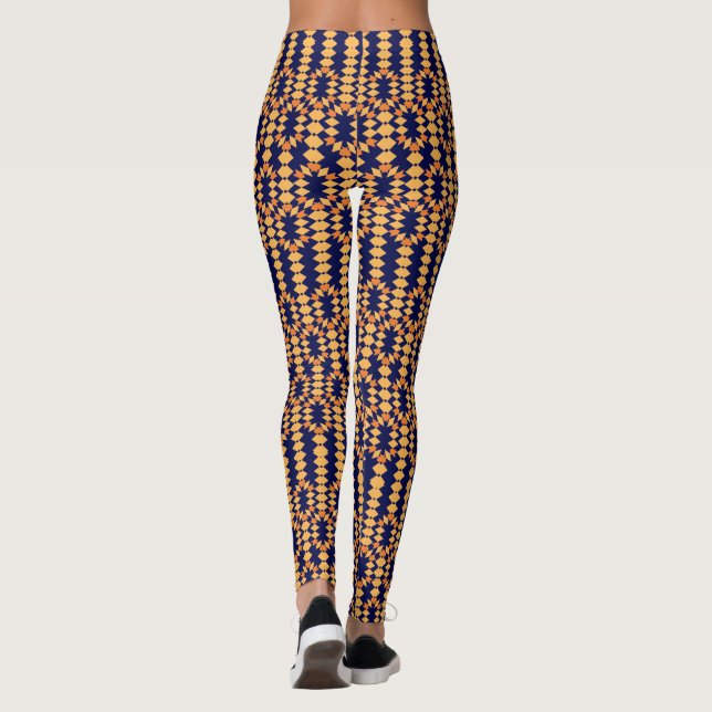 pattern art tribal diamond leggings (Back)