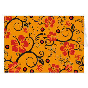 Pattern ARTs - hibiscus decor orange