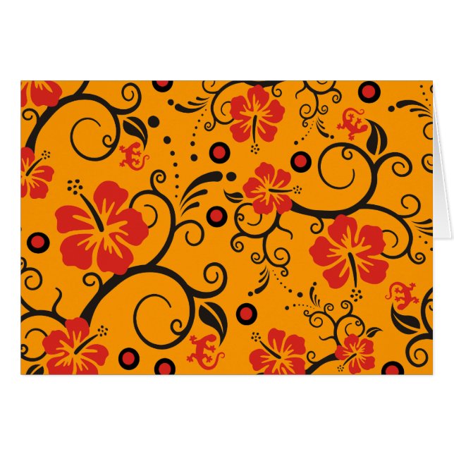 Pattern ARTs - hibiscus decor | orange (Front Horizontal)