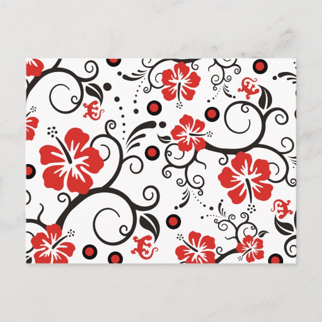 Pattern ARTs - hibiscus decor Postcard (Front)