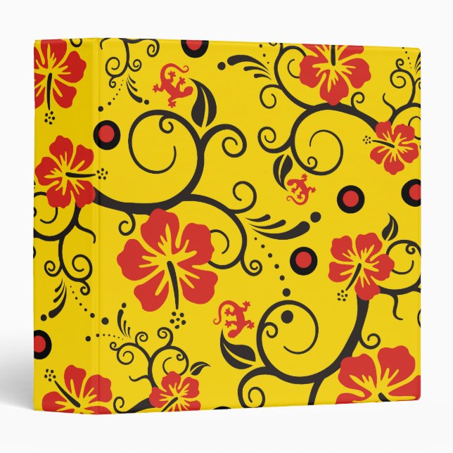 Pattern ARTs - hibiscus decor | yellow Binder (Front/Spine)