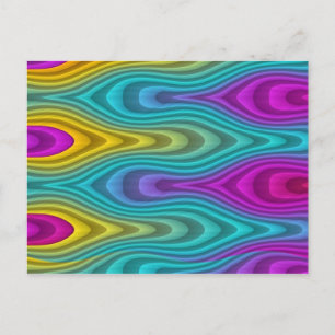 Pattern ARTs - stripes 3D coloured 19 Postcard